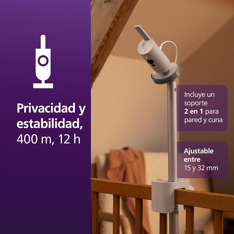 Philips avent premium connected baby monitor, o monitor mais avançado da avent até agora, monitoramento de sono e respiração com ia, tradução de choro, scd973/26