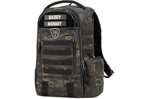 TACTICAL BABY GEAR TBG - Mens Tactical Diaper Bag Backpack w/Built-in Changing Mat, Stroller Strap (Multicam Black 4th Gen)