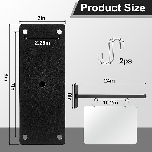 OTOOLLING 24″ STYLISH CLEAN SIMPLE DESIGN HANGING SIGN BRACKET MOUNTING ARMS SIGN HANGER FOR HOME OFFICE CLASSROOM