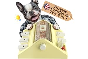 KADTC Paw-Activated Rolling Puzzle Game Toy Level 2 in 1 Puppy Treat Toys Capacity 14oz Slow Feeder Adjustable Interactive Food Dispenser for Small/Medium Dogs Brain Mental Stimulation Healthy Eating