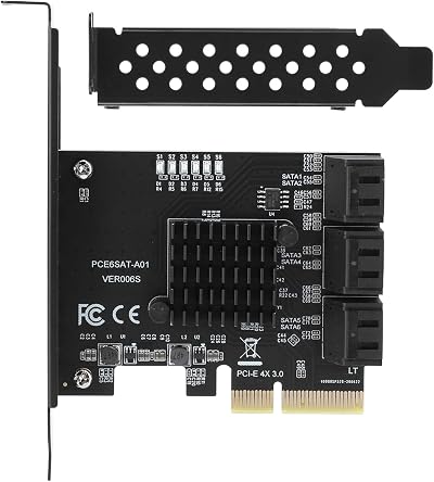 Fdit PCIe SATA Card 6 Port 6Gbps SATA Controller Expansion Card PCI-e x4 3.0 to