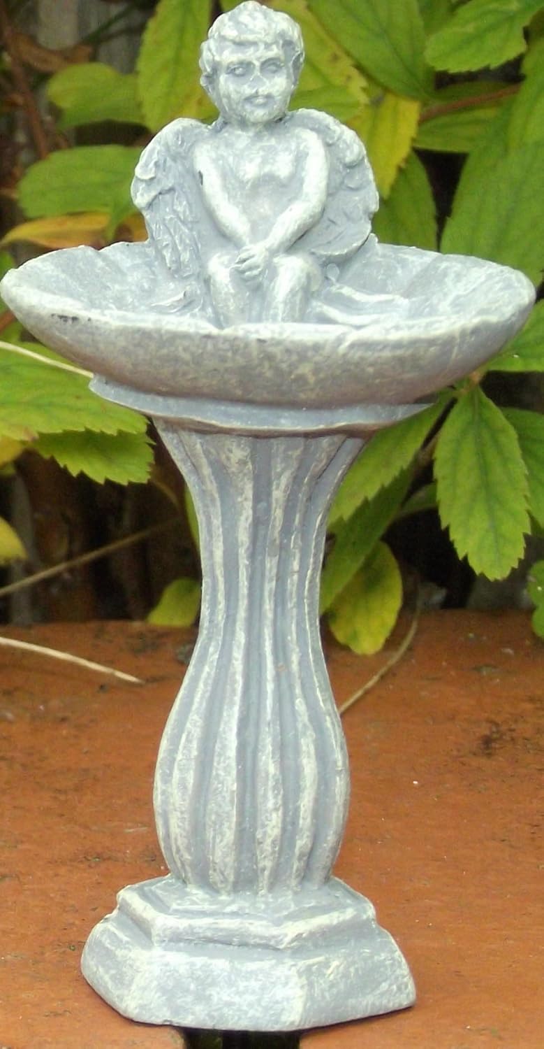 Miniature Angel Bird Bath from The Fiddlehead Fairy Garden Collection