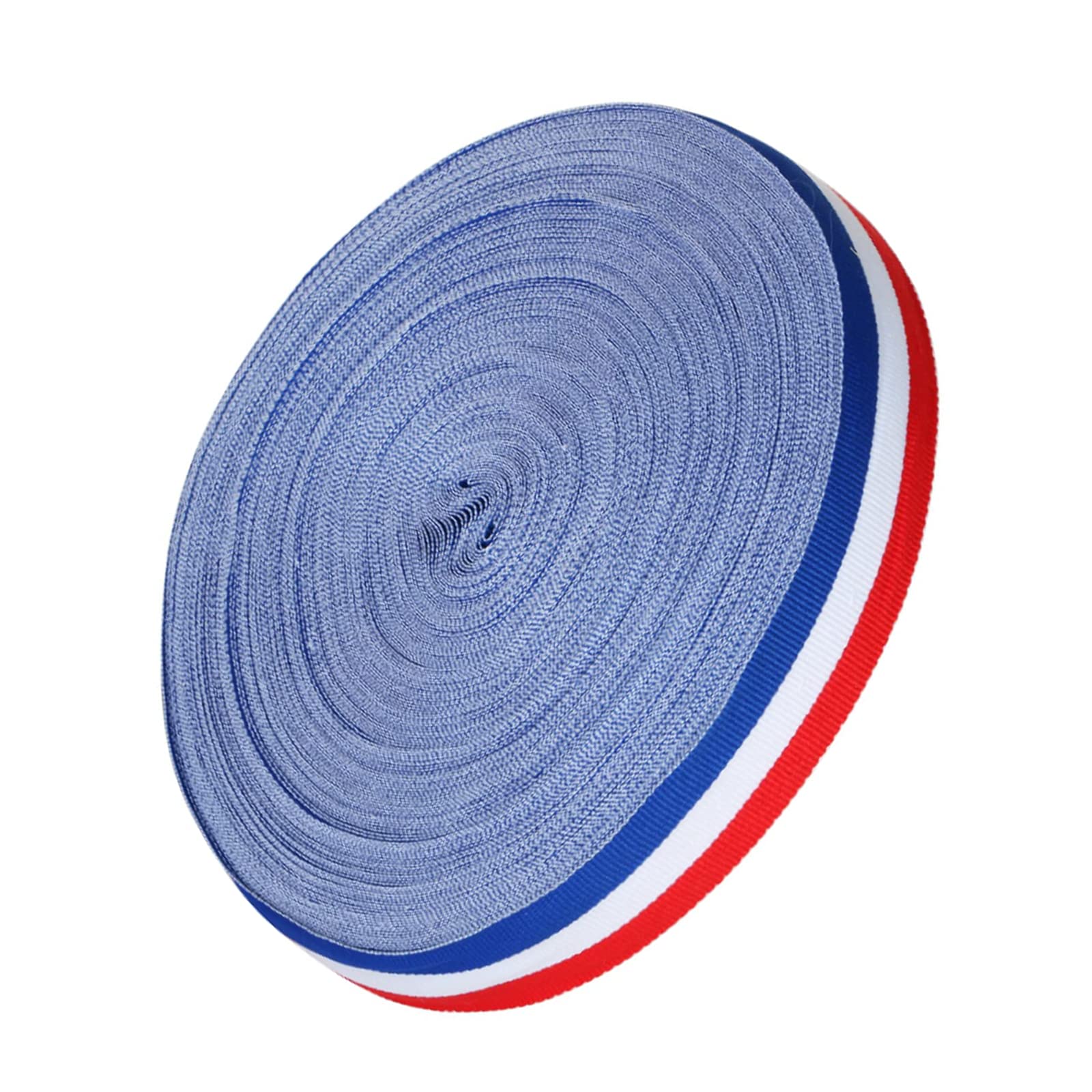 10M Tricolour Decorative Nylon Ribbon Red White Blue for Accessory Making Gift Wrapping National Celebrations (10M X 25MM)