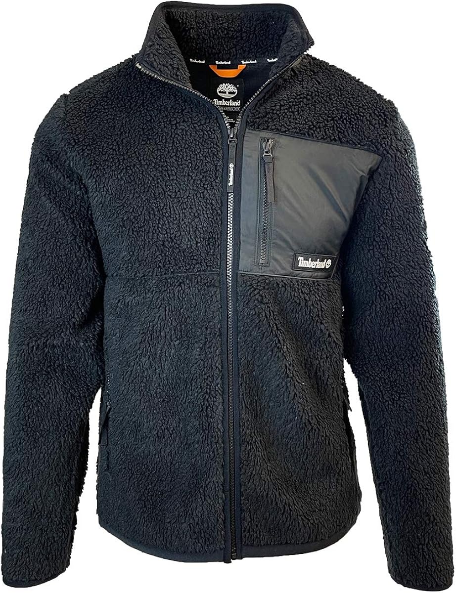 Timberland Men's Black Full Zip Fleece Jacket (Black, Medium) at Amazon