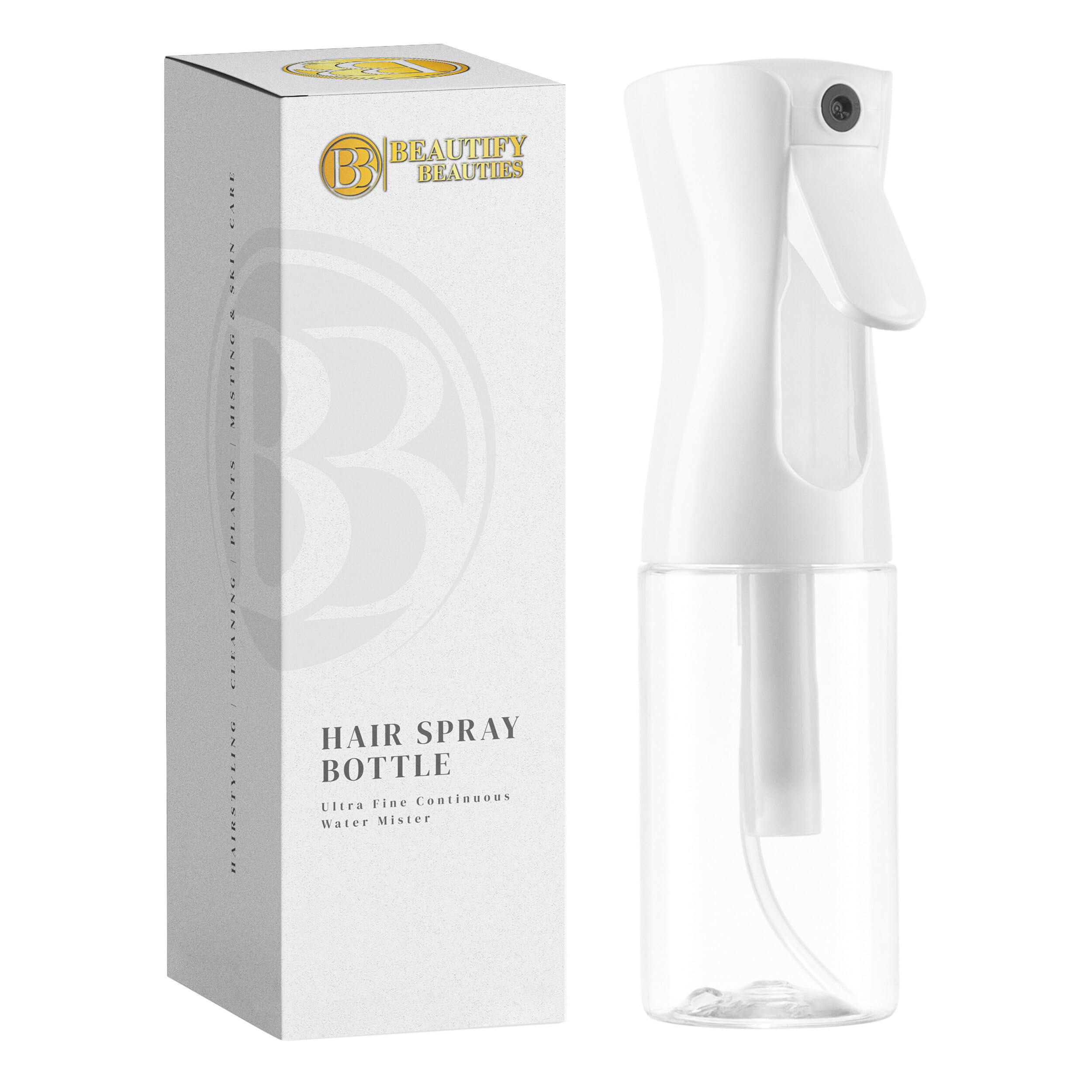 Photo 1 of BeautifyBeauties Hair Spray Bottle – Ultra Fine Continuous Water Mister for Hairstyling, Cleaning, Plants, Misting & Skin Care (Clear, 6.8 Ounces)