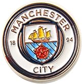 Manchester City FC Official Football/Soccer Crest Pin Badge/Button (One Size) (White/Silver)