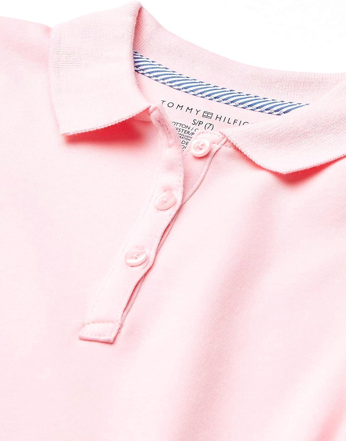 Tommy Hilfiger Short Sleeve Interlock Girls Fit Polo Shirt, Kids School Uniform Clothes: Clothing