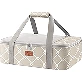 Lifewit Insulated Single Decker Casserole Carrier, Lasagna Lugger Holder for Hot or Cold Food, Fits 9" x 13" Baking Dish, Thermal Lunch Tote Bag for Potluck Parties, Picnic and Cookouts, Grey