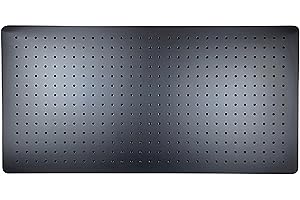 Global Harmonics Heavy Duty Metal Pegboard Panel - 32x16 Inch Black Steel Tool Board for Nail Mounting Heavy Duty Tools, Hard