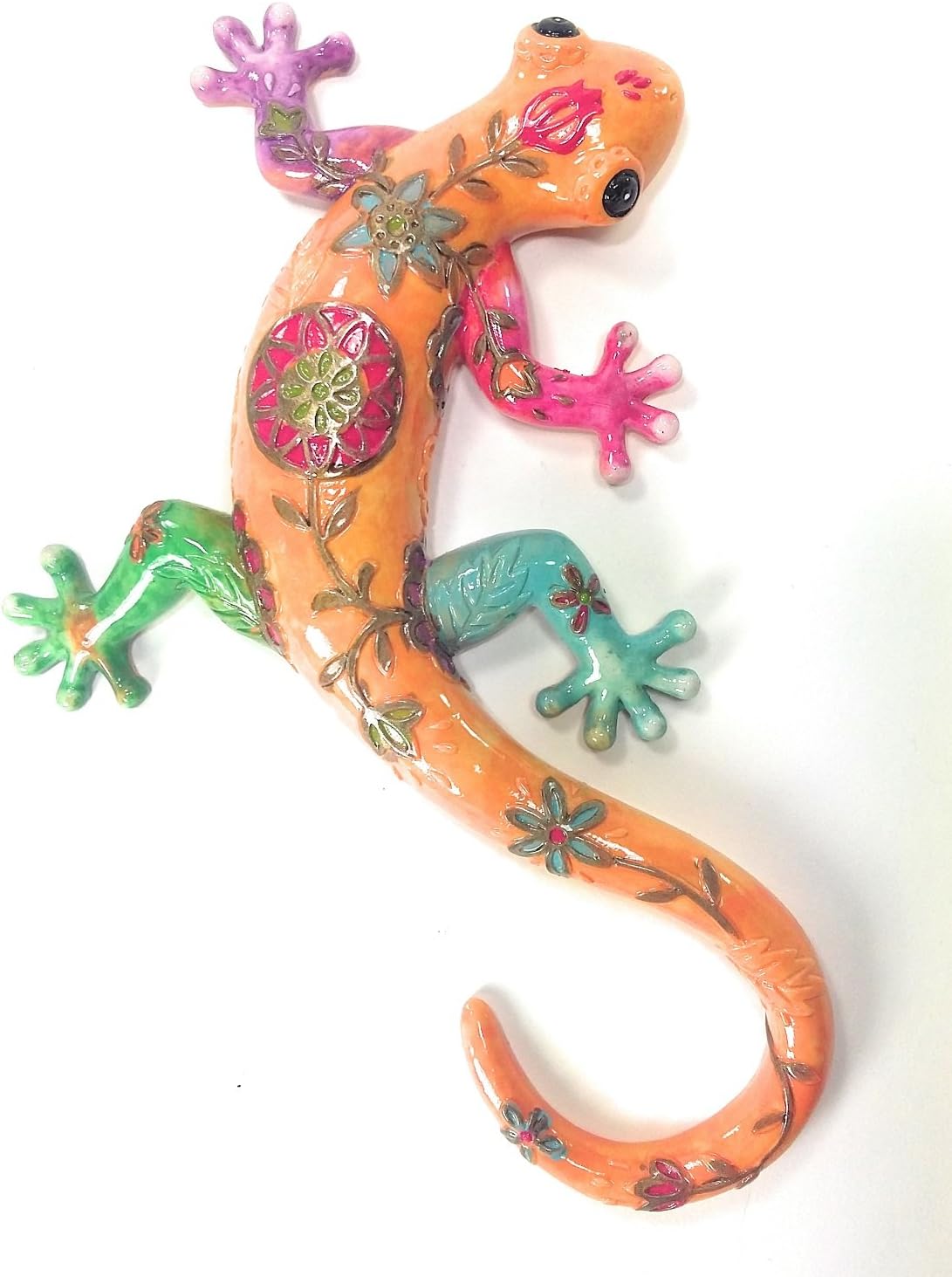 Salamandre Gecko Floral Pattern Orange Background Colour Paw Chat Leureuse Cm Lezard Tarrante Door Chance Amazon Co Uk Garden Outdoors