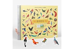 Bird Stickers for Kids and Activity Book by Cupkin: Innovative Side by Side Bird Sticker Book - Spiral Binding Allows The Birds Sticker Books to Lay Flat - 500+ Stickers and 12 Scenes for Kids 4-8