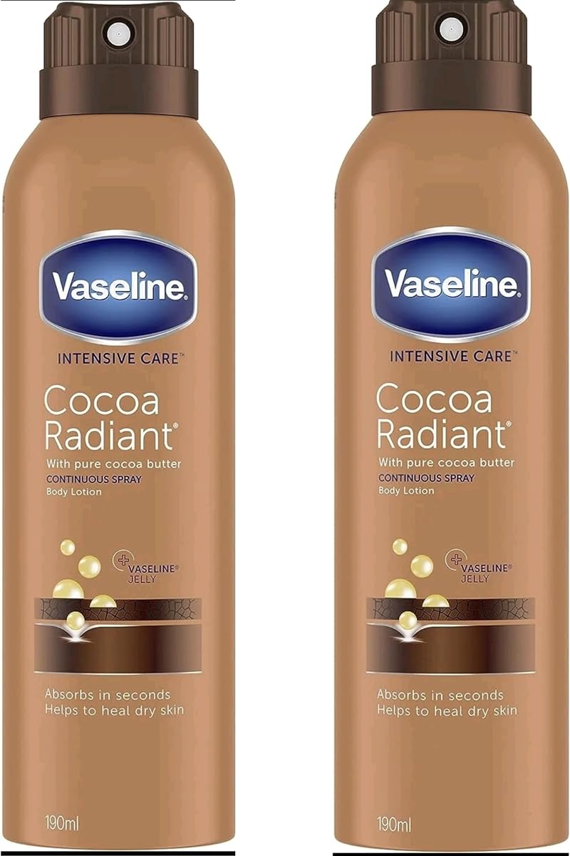 Vaseline Spray & Go Body Moisturiser Essential Healing 2 x 190ml Non-greasy