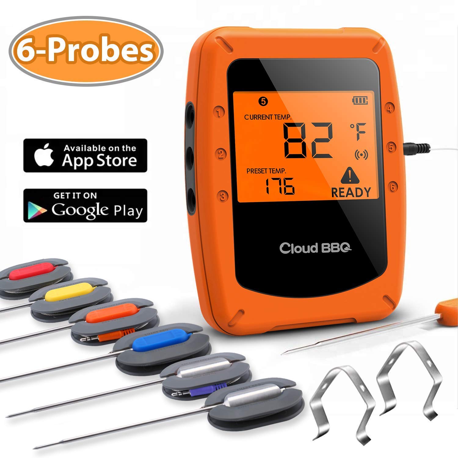 Casfuy BBQ Grill Brush – 18 Inches 3 in 1 Stainless Steel Barbecue Grill Cleaning Brush – 100% Rust Proof – with Wire Bristles & Long Handle & Strength Clip