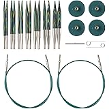 Knit Picks Options 2-3/4" Short Tip Interchangeable Wood Knitting Needle Set (Caspian)