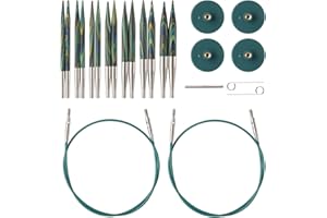 Knit Picks Options 2-3/4" Short Tip Interchangeable Wood Knitting Needle Set (Caspian)