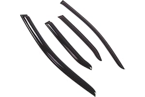 TuningPros Outside Mount Window Vent Visors Rain Guards Compatible with Cadillac STS 2005-2011 | Side Window Wind Deflectors Rain Shields | Smoke Tinted, 4 Pcs Set, DGWV-689-2