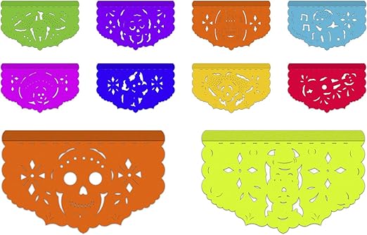 Amazon Com 5 Pack Mexican Papel Picado Banners 20 Feet Long Day