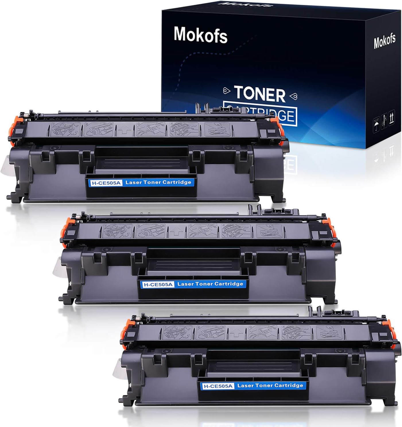 Mokofs Compatible Toner Cartridge Replacement for HP 05A H-CE505A use with HP Laserjet P2035n P2035 P2055dn P2055 P2055d P2055x Printer (3-Black)