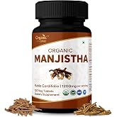 ORGANIC SPREE Manjistha 120 Tablets - Supports Skin Health &amp; Lymphatic Health* - Rubia cordifolia - 60 Days Supply - USDA Organic, GMP, HACCP Certified
