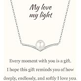 COAI Wedding Jewelry Freshwater Pearl Necklace for Women, 14K Gold Plated / 925 Sterling Silver Necklace for Women