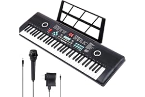 SEMART Keyboard Piano 61 Key Music Electric Piano For Kids Beginner W/Dual Speaker Microphone Portable Digital Piano Birthday Christmas Gifts BLACK4