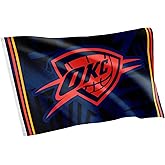 Desert Cactus Oklahoma City Thunder Flag NBA 100% Polyester Indoor Outdoor OKC 3x5 feet National Basketball Association Team Flags (Flag City Edition 2023 B)