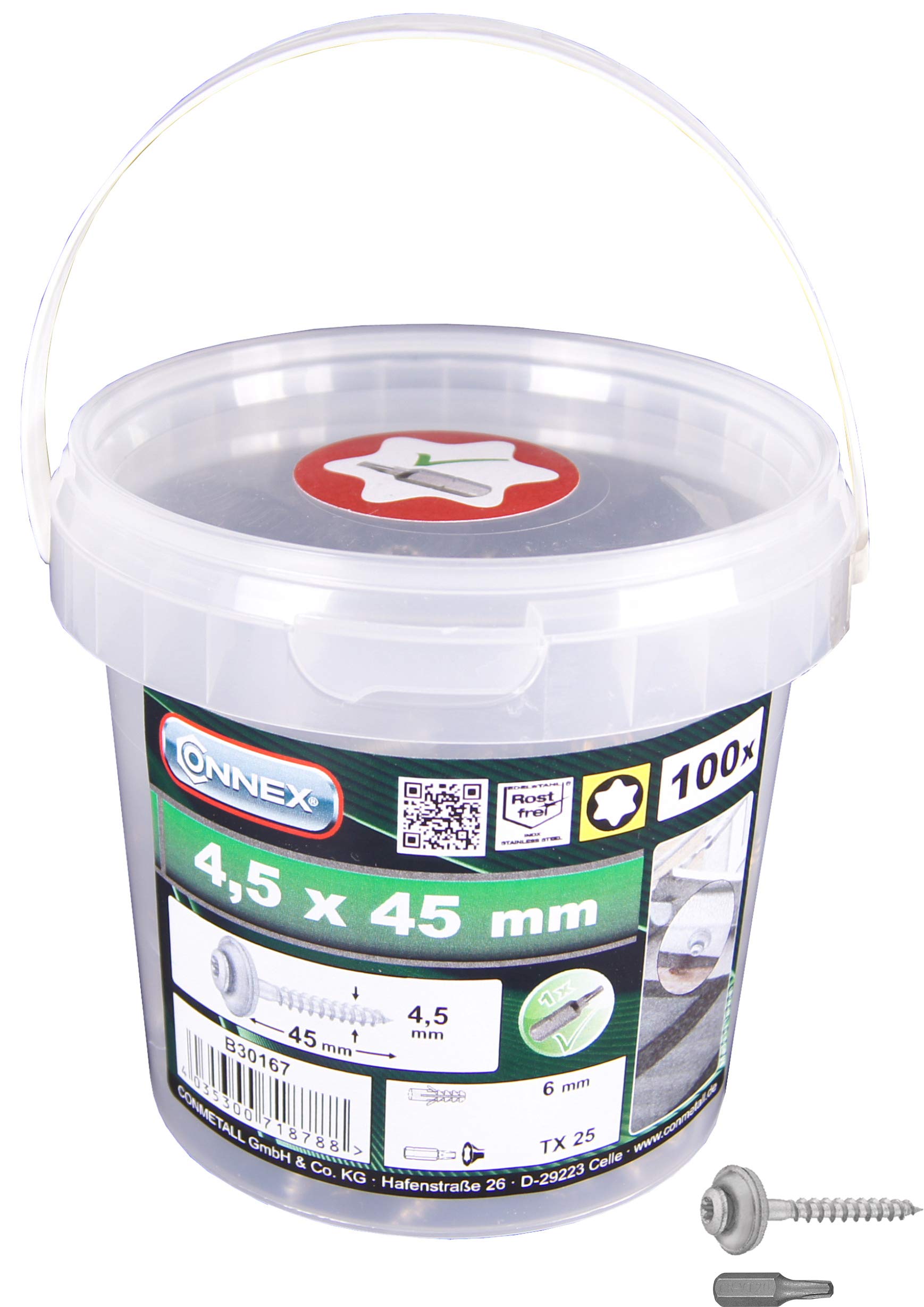 CONNEX B30167 A2 4.5 x 45mm Woodwork Screws (100 Pieces)