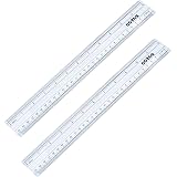 2 Pack Plastic Ruler Straight Ruler Measuring Tool