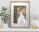 YiPinYin Natural Wood Effect A2 Boxed Frames Set of 3 with Mounts for A3 view 2