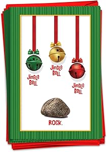 NobleWorks - 12 Adult Merry Christmas Cards Boxed - Funny Holiday Humor Greetings, Bulk Notecard Set (1 Design, 12 Cards) - Jingle Bell Rock B5954