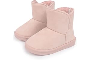 CIOR Toddler Snow Boots for Girls Boys Winter Warm Kids Button Boots Outdoor Shoes