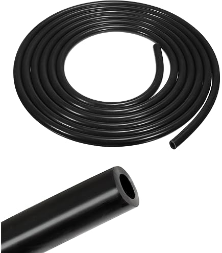 AHANDMAKER 16.4 Ft Black Vacuum Hose - 2mm ID, 4mm OD, High-Temp Silicone Tubing For Automotive Use