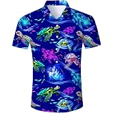 RAISEVERN Mens Hawaiian Shirt Casual Summer Button Down Short Sleeve Shirt