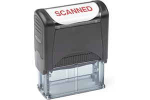 INVERA Self Inking Rubber Stamp, Refillable Red Ink Preinstalled - (9/16" x 1-1/2") (Scanned)