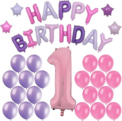 Amazon Com Herofiber First Girls Birthday Party Balloon