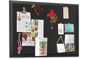 Miratino Large Bulletin Board, 23 "x17 " Black Cork Boards for Walls with Frame, Pin Display Board Vision Board for Home School Office Decor