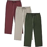 Andrew Scott Men's Cotton Lounge Pants | Multi Packs & Colors | Soft & Light Drawstring Yoga & Sleep PJ Bottoms