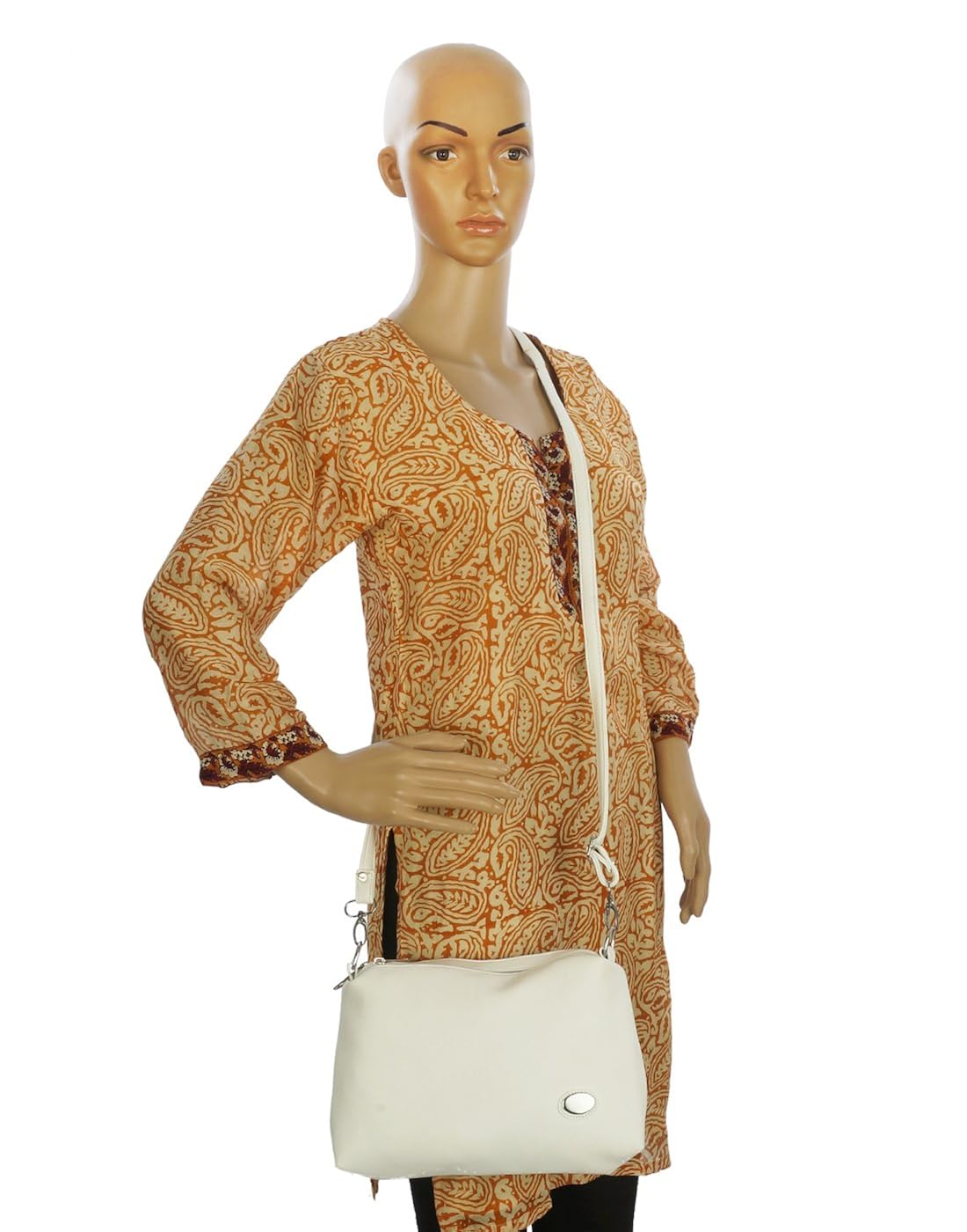 belladona women'sfrench cut sling bag(white)