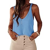 Tankaneo Womens Knit Sweater Tank Tops Casual Summer V Neck Loose Fit Sleeveless Camisole Shirts