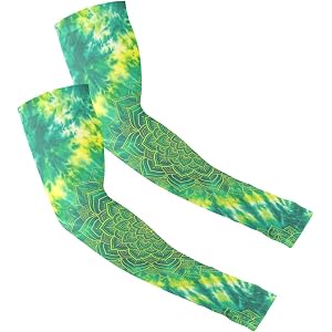 OSYWENRY Cooling Compression Arm Sleeves | UV Sun Protection, Quick Dry Sleeves, Womens Arm Sleeves, All Over Print Look, Out