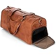 Berliner Bags Vintage Leather Duffle Bag Oslo with Shoe Compartment for Travel or the Gym, Overnight Bag for Men and Women - Brown