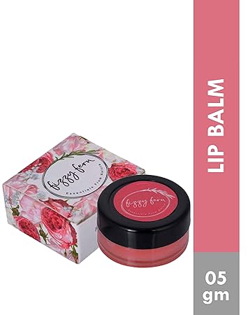 Fizzy Fern Himalayan Rose Lip Balm With Olive Oil Almond Oil Coconut Jojoba Wheat Germ Cocoa Butter, 5 g