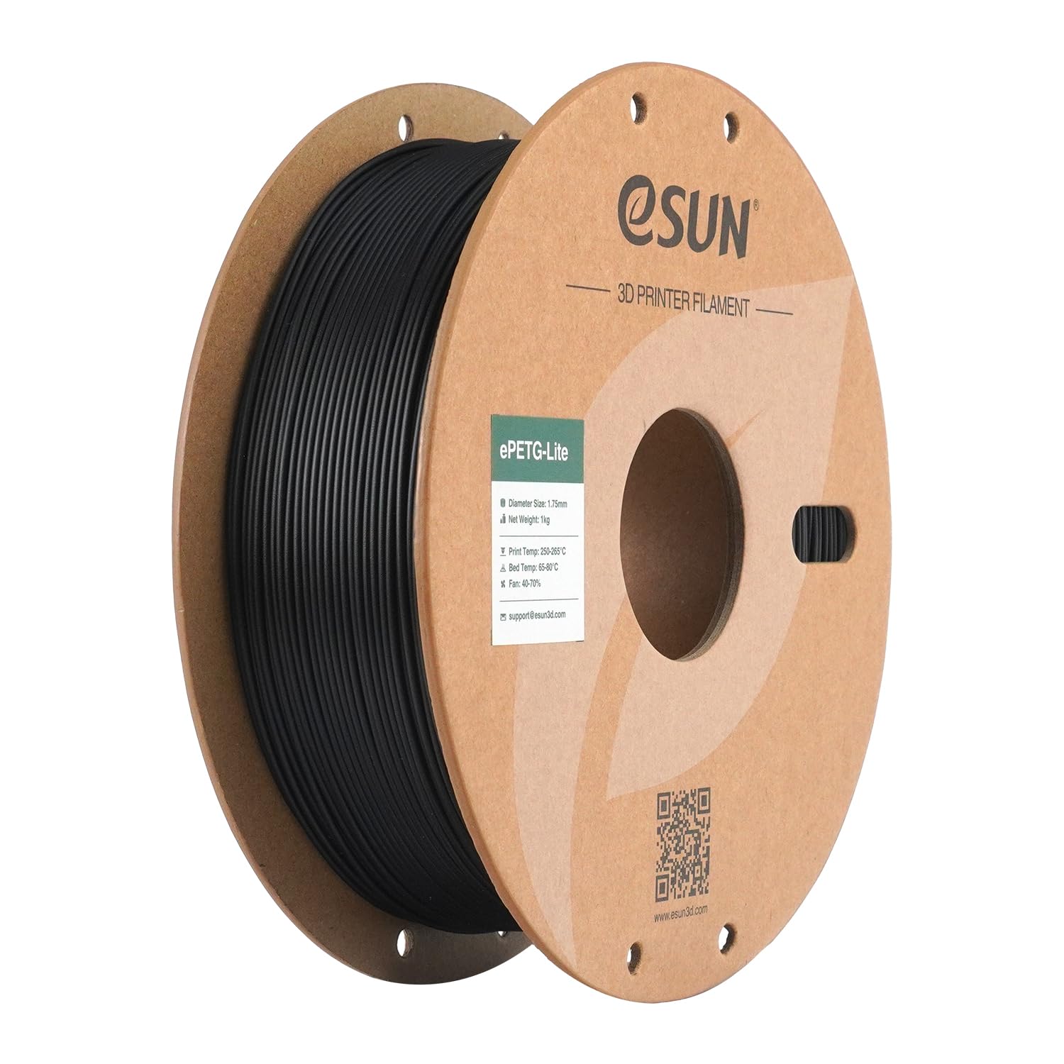 eSUN PETG Filament 1.75mm, hohe Zähigkeit PETG Filament, 1KG Spule (2.2 LBS) 3D-Druck Filament für 3D-Drucker, Schwarz