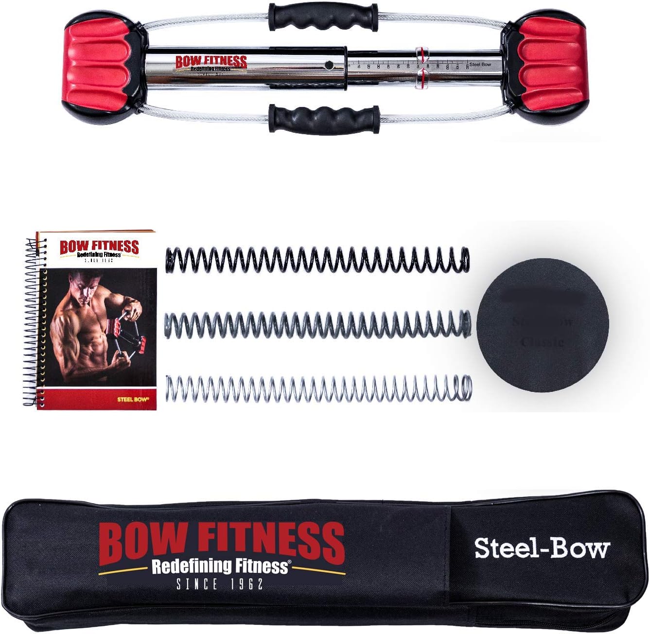 Amazon Bow Fitness インチのスチールボウ フルボディワークアウト ポータブルホームジムアイソメートエクササイズ機器のための高速ストレングストレーニングの利点クロストレーニングフィットネス 胸 背中 腕 腹筋運動マシン Bow Fitness スポーツ