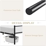 Yaheetech Metal Double Platform Bed 4ft6 Bed Frame with Scroll Headboard Black view 5