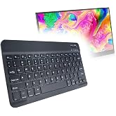 BoxWave Keyboard Compatible with ARZOPA Portable Monitor A1 Max (17.3 in) - SlimKeys Bluetooth Keyboard, Portable Thin with Chiclet-Style Keys - Jet Black