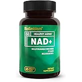 BioEmblem NAD+ - 300mg Nicotinamide Riboside, CoQ10 &amp; Resveratrol, 45 Caps | 3-In-1 Formula - Healthy Aging, Cellular Energy &amp; Brain Support - NAD+ Supplement, Made in USA, Non-GMO Project Verified