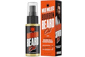 Wild Willies Premium Beard Oil & Conditioner (Bourbon Cedar) - Natural, Organic Ingredients & Essential Oils Promotes Beard Growth, Removes Itch & Dandruff - Deep Softener & Restores Moisture - 2 Oz
