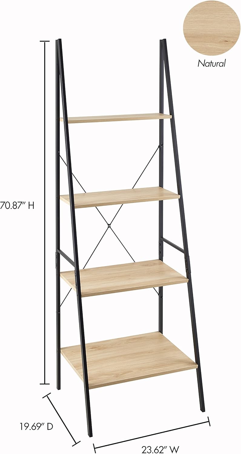 ClosetMaid 1312 4-Tier Wood Ladder Shelf Bookcase, Natural: Home & Kitchen