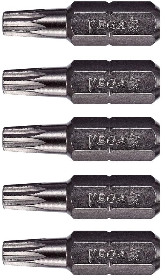 VEGA Double Square #1 Insert Bits. Professional Grade 1/4" Hex Shank #1 Double Square 1" Insert Bits. 125DS01A-5 (Pack of 5) - - 